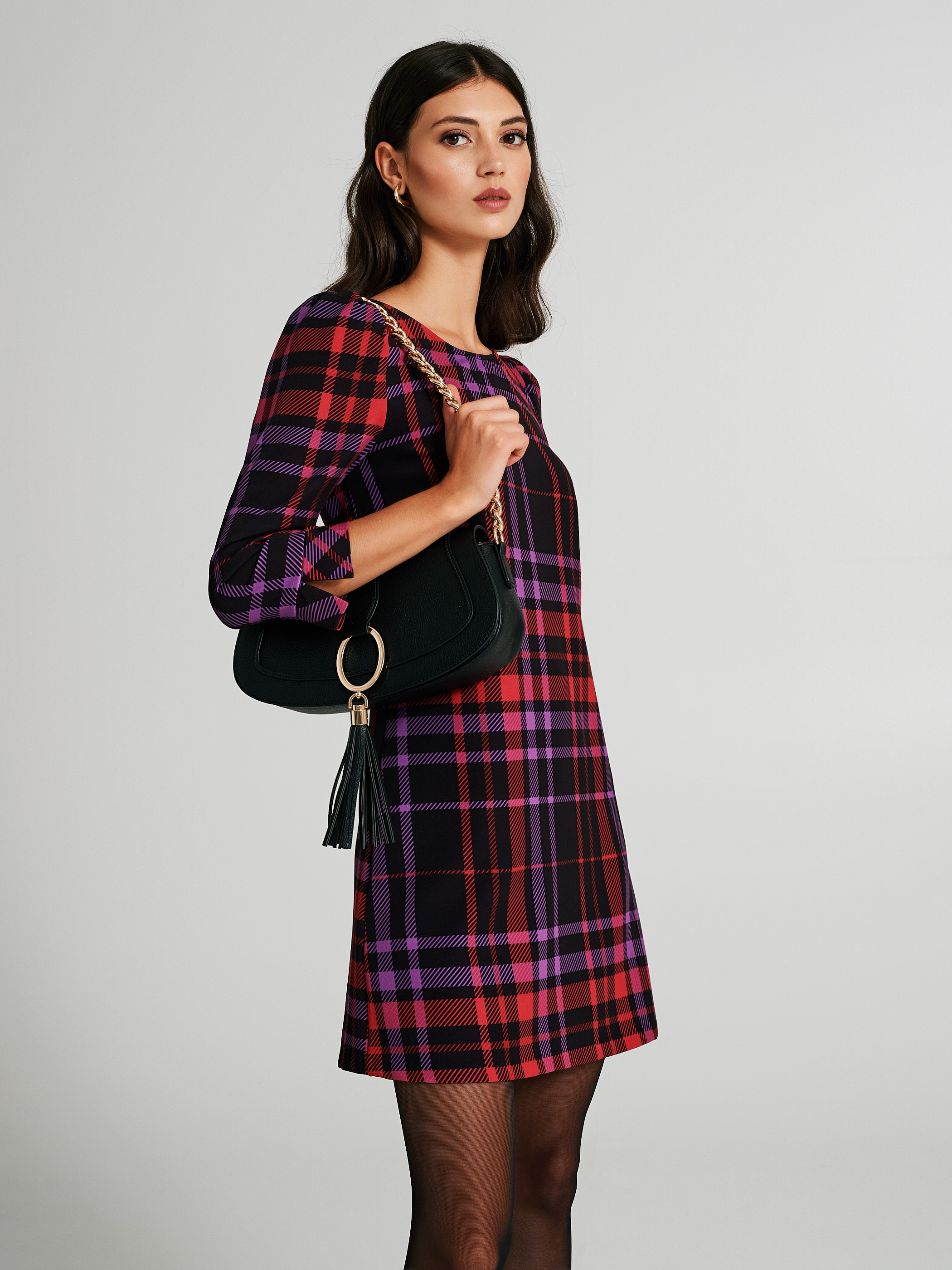Checkered A line dress
