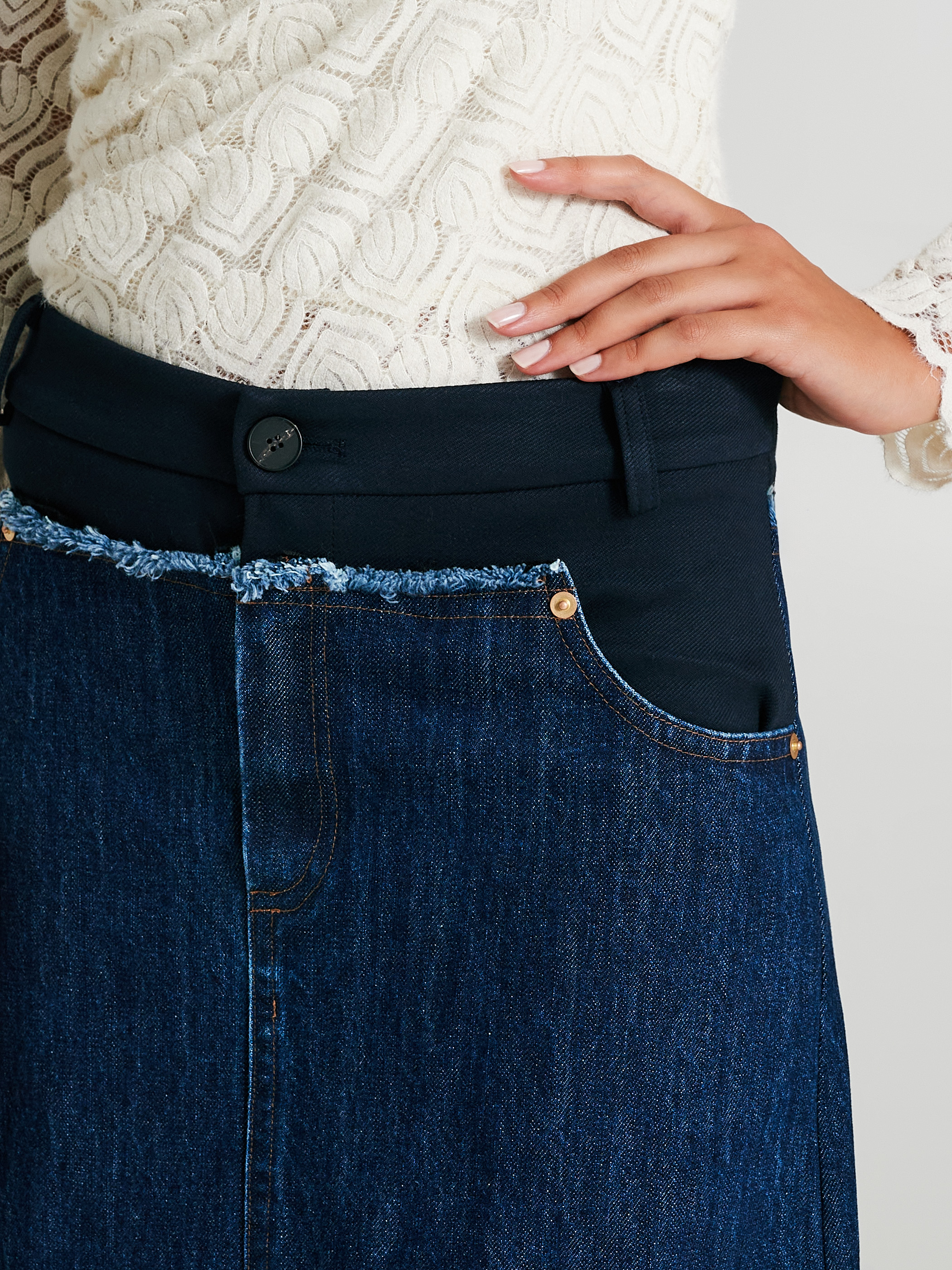 Jupe patchwork en jean