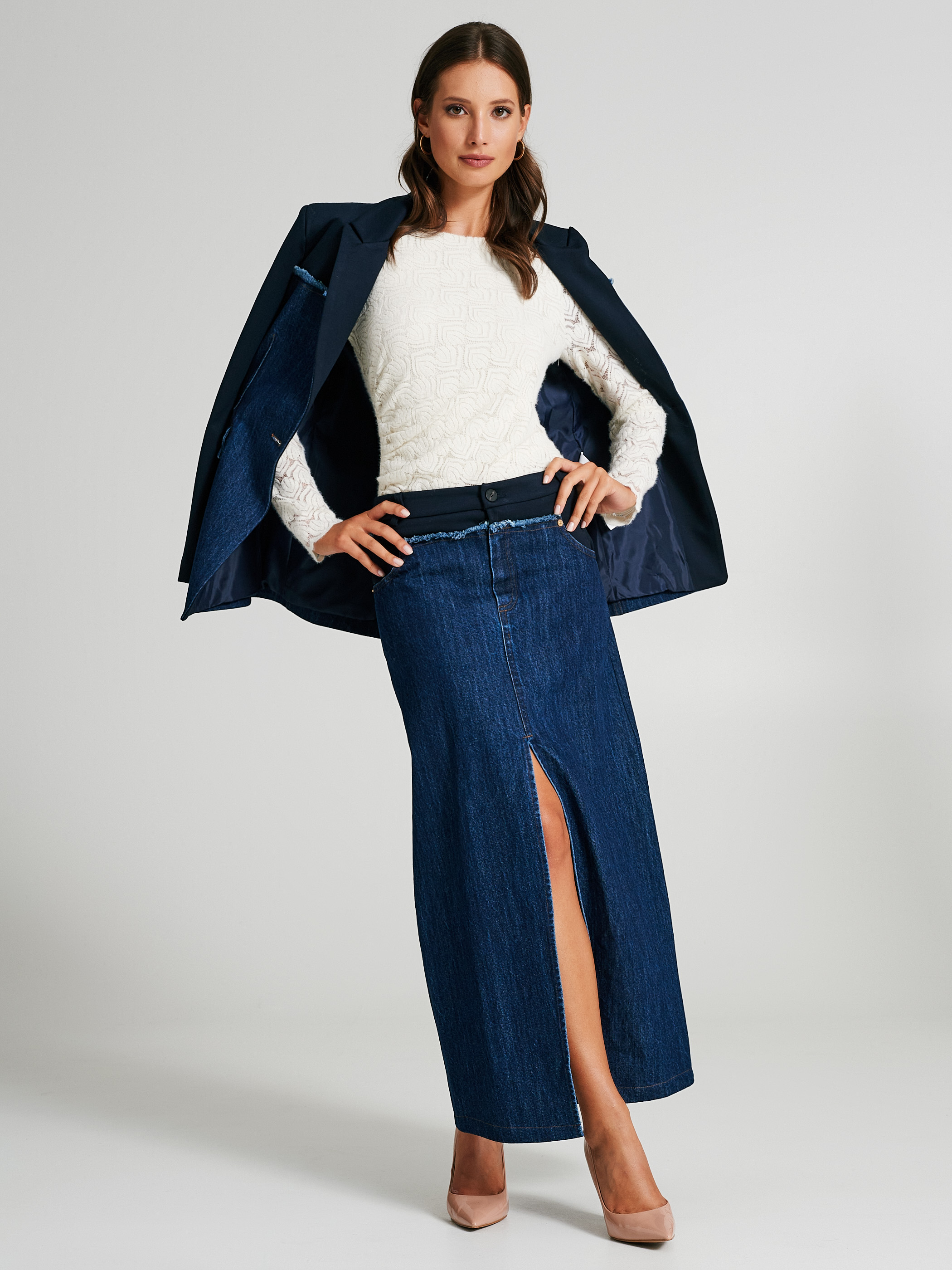 Jupe jean patchwork deals