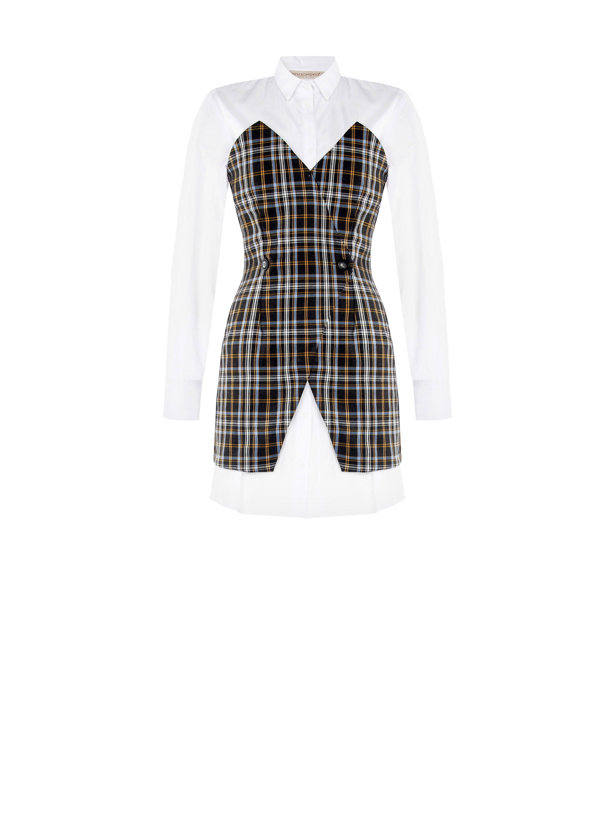 Checkered dress with white shirt discount