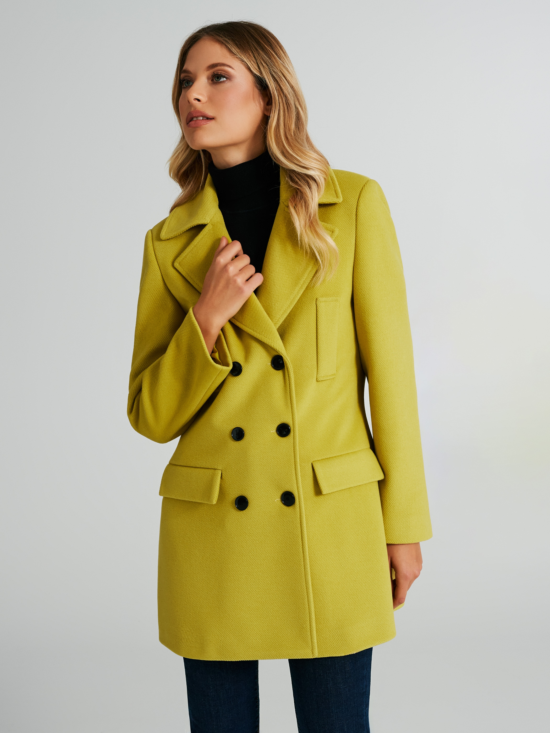 Cappotto monocolor doppiopetto