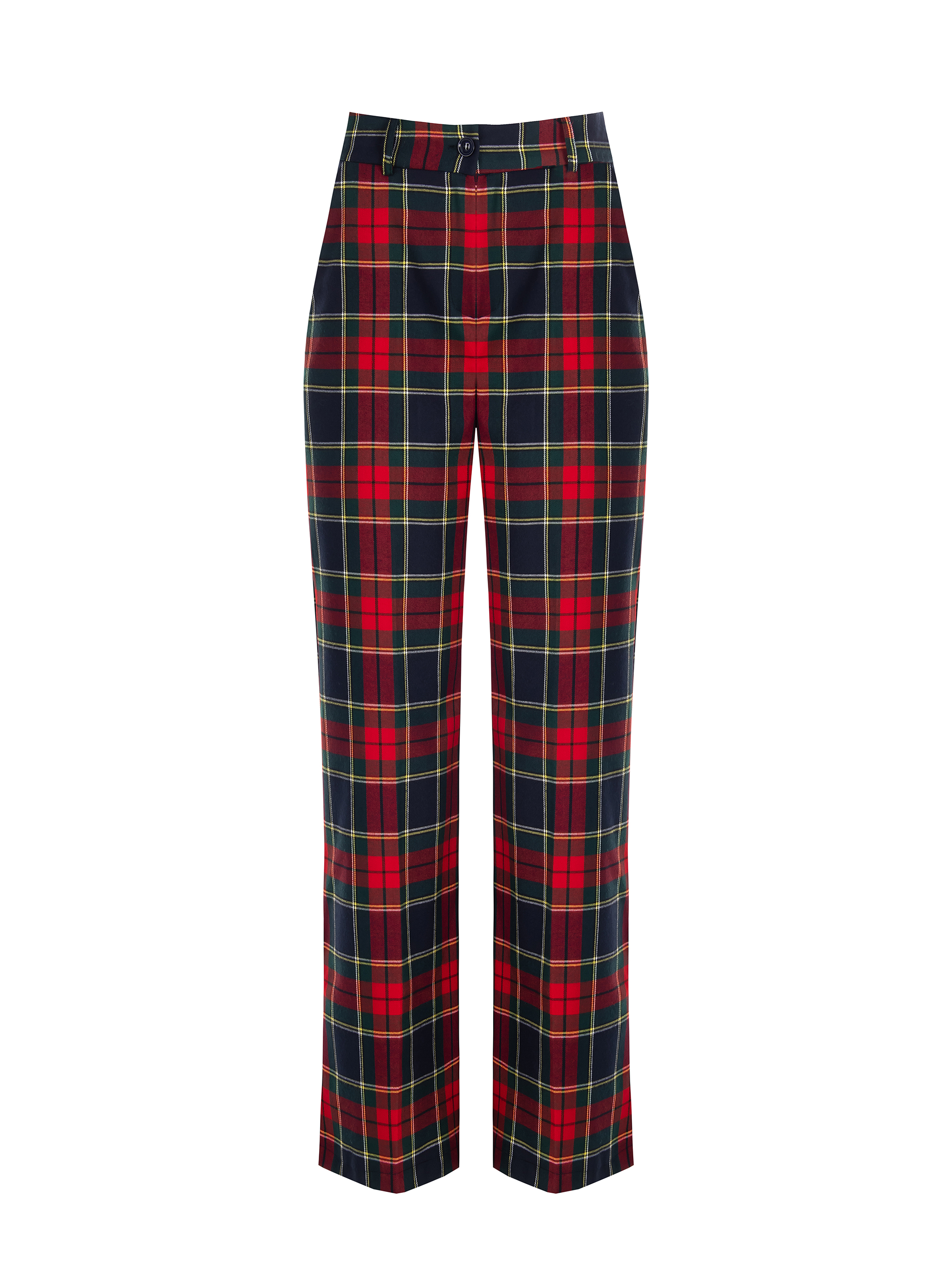 Red plaid best sale trousers womens