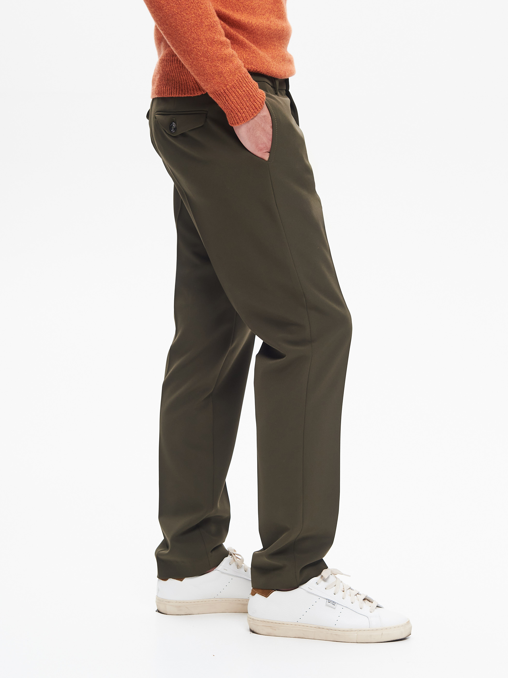 Pantaloni Regular Fit Uomo Fluido Verde QB24