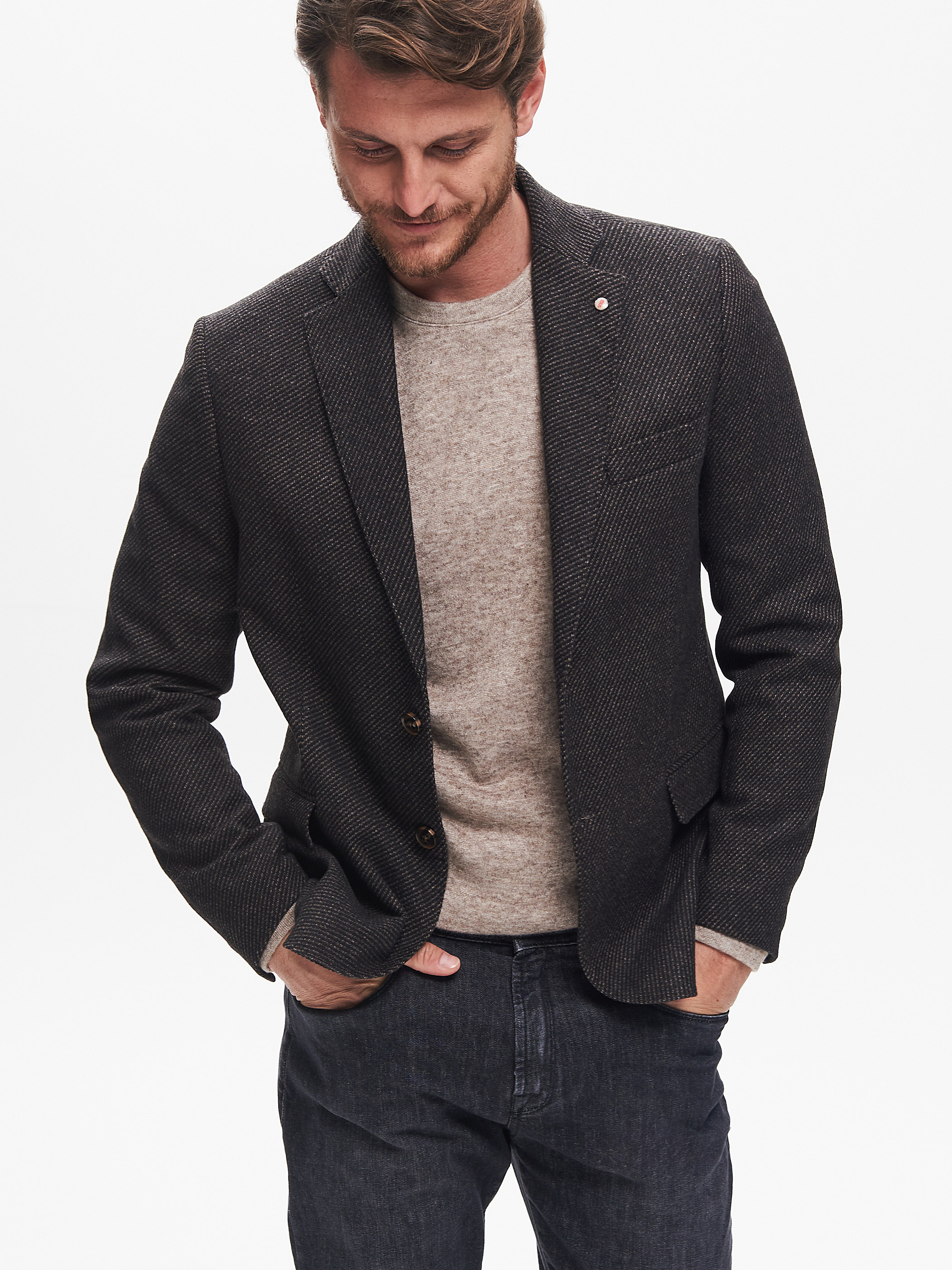 Giacca Due Bottoni Uomo Fantasia Diagonale QB24