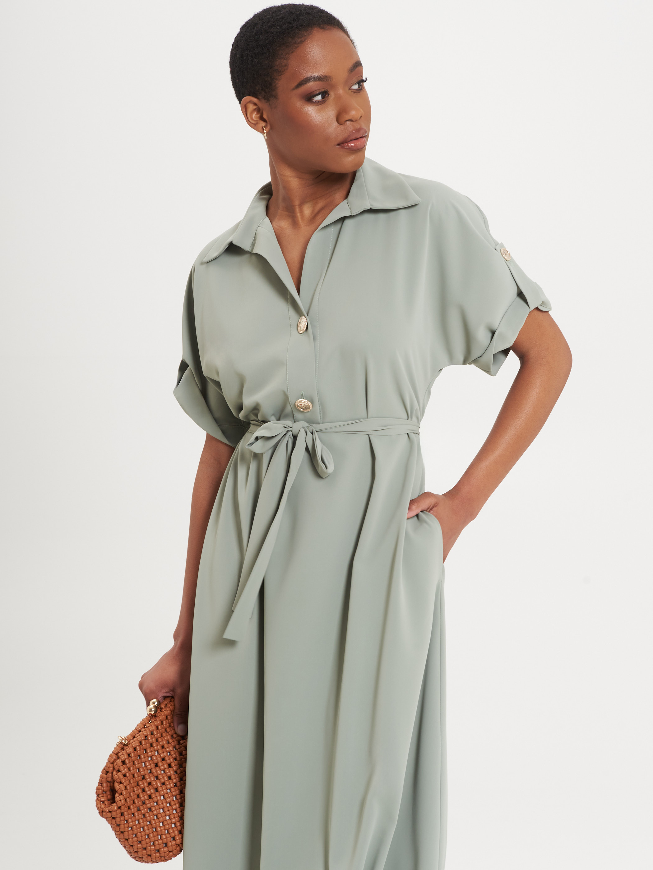 Robe chemise fluide new arrivals