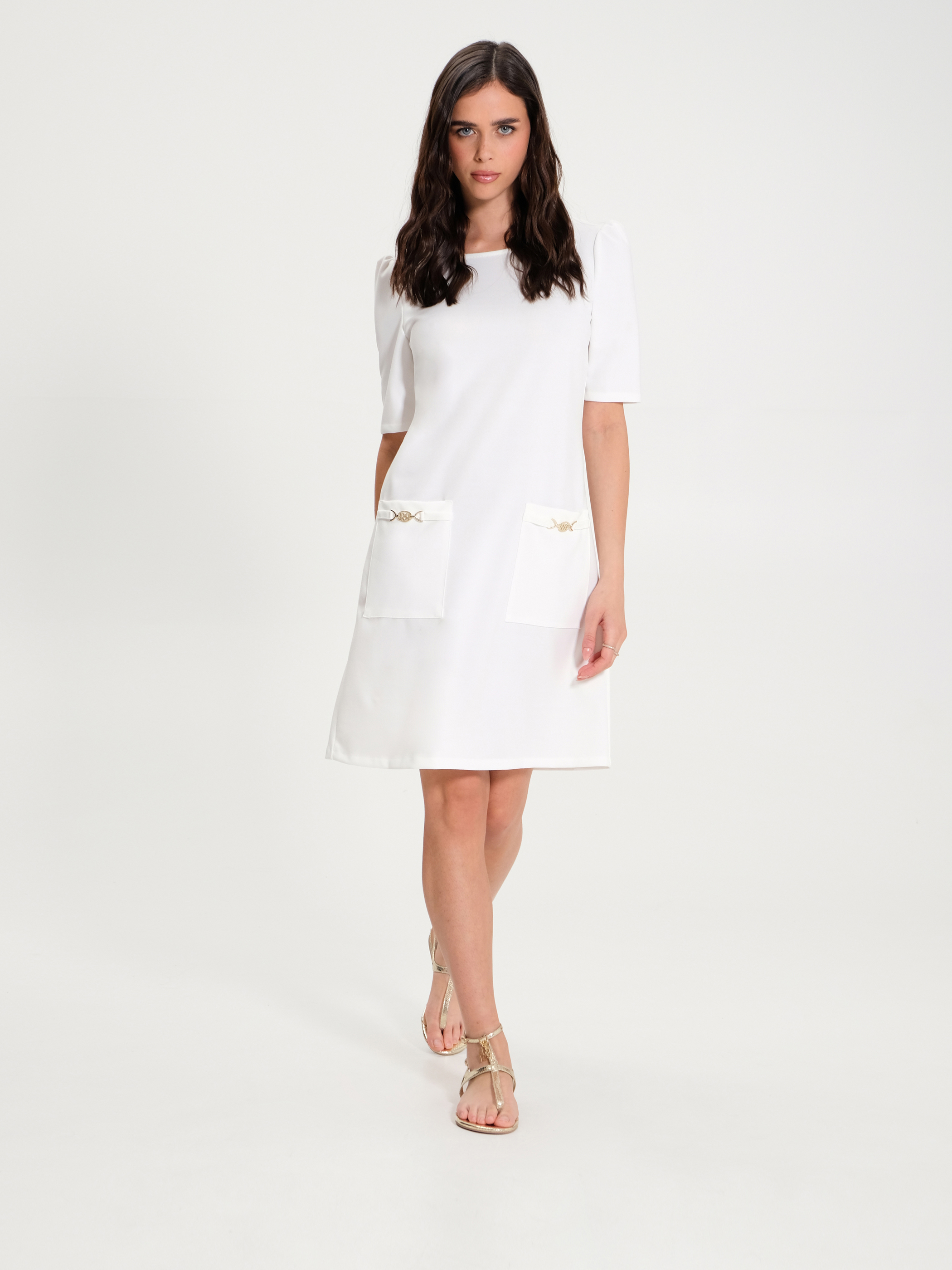 Kleid in A-Linie mit Taschen