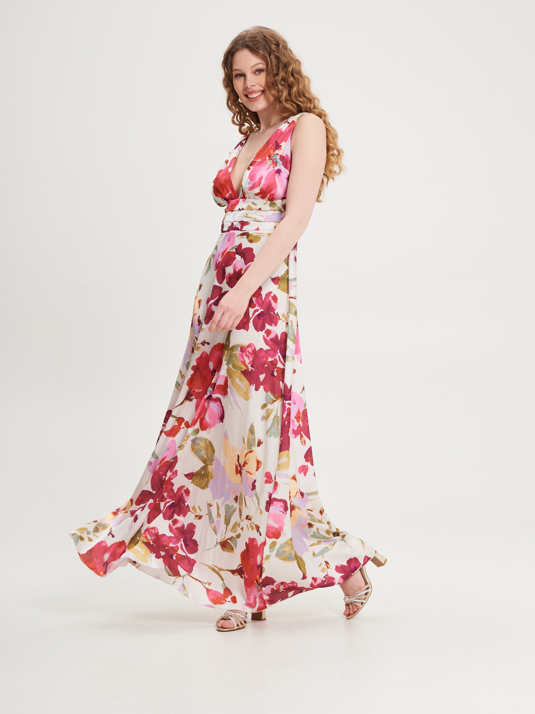 Langes kleid mit blumenprint clearance