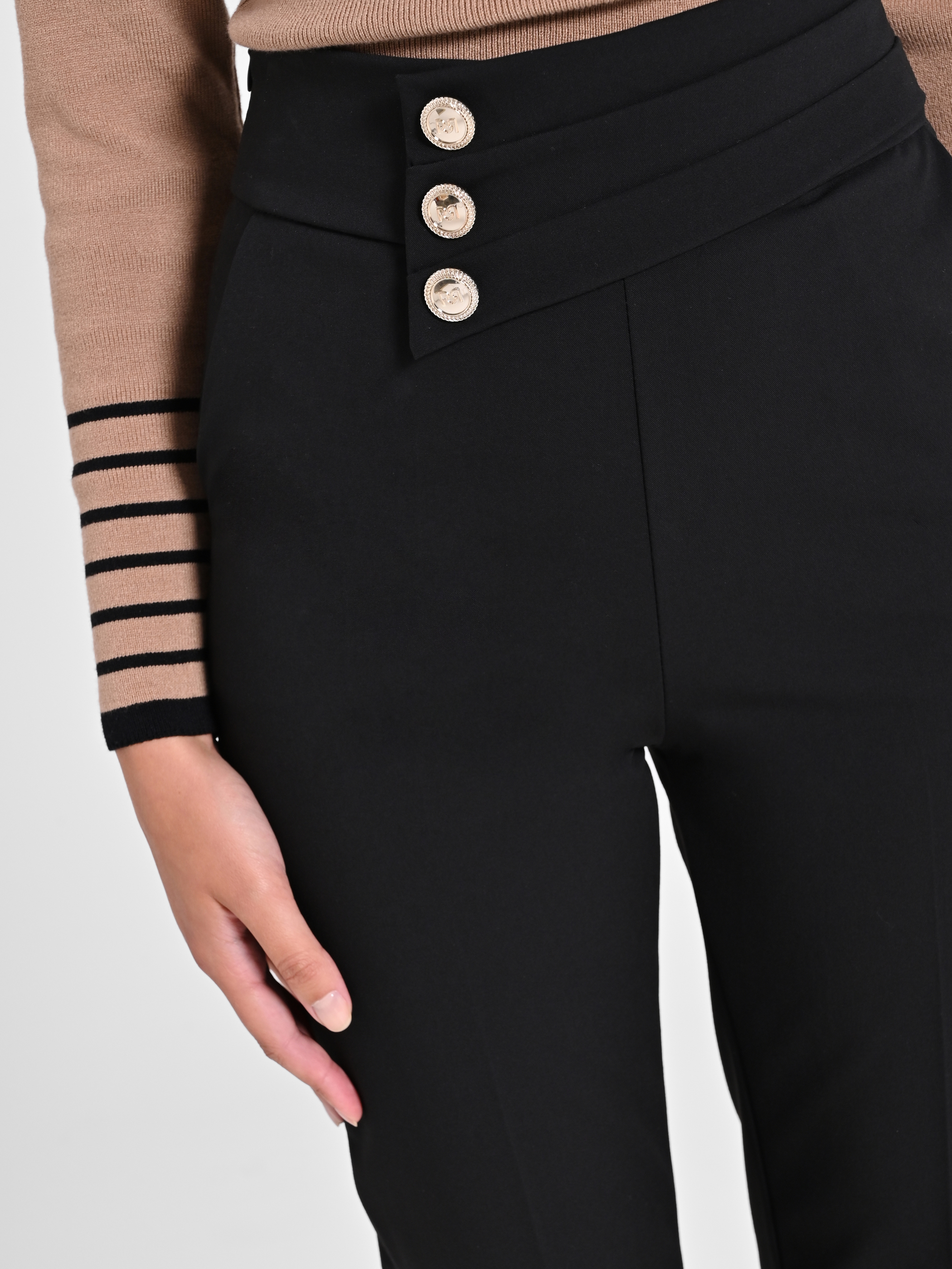 Pantaloni Neri con Bottoni Rinascimento