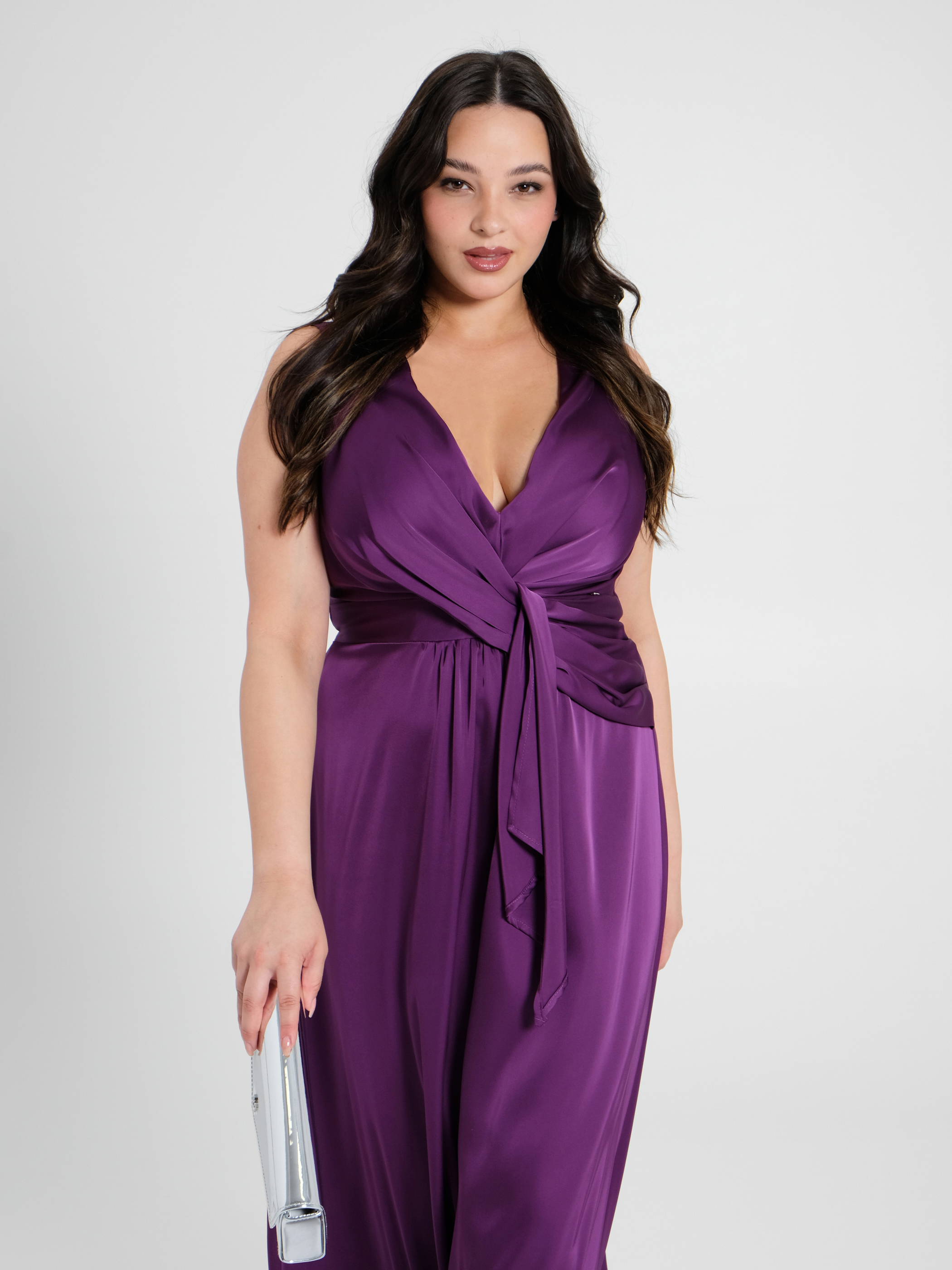 Abito Lungo Curvy Viola Melanzana Rinascimento