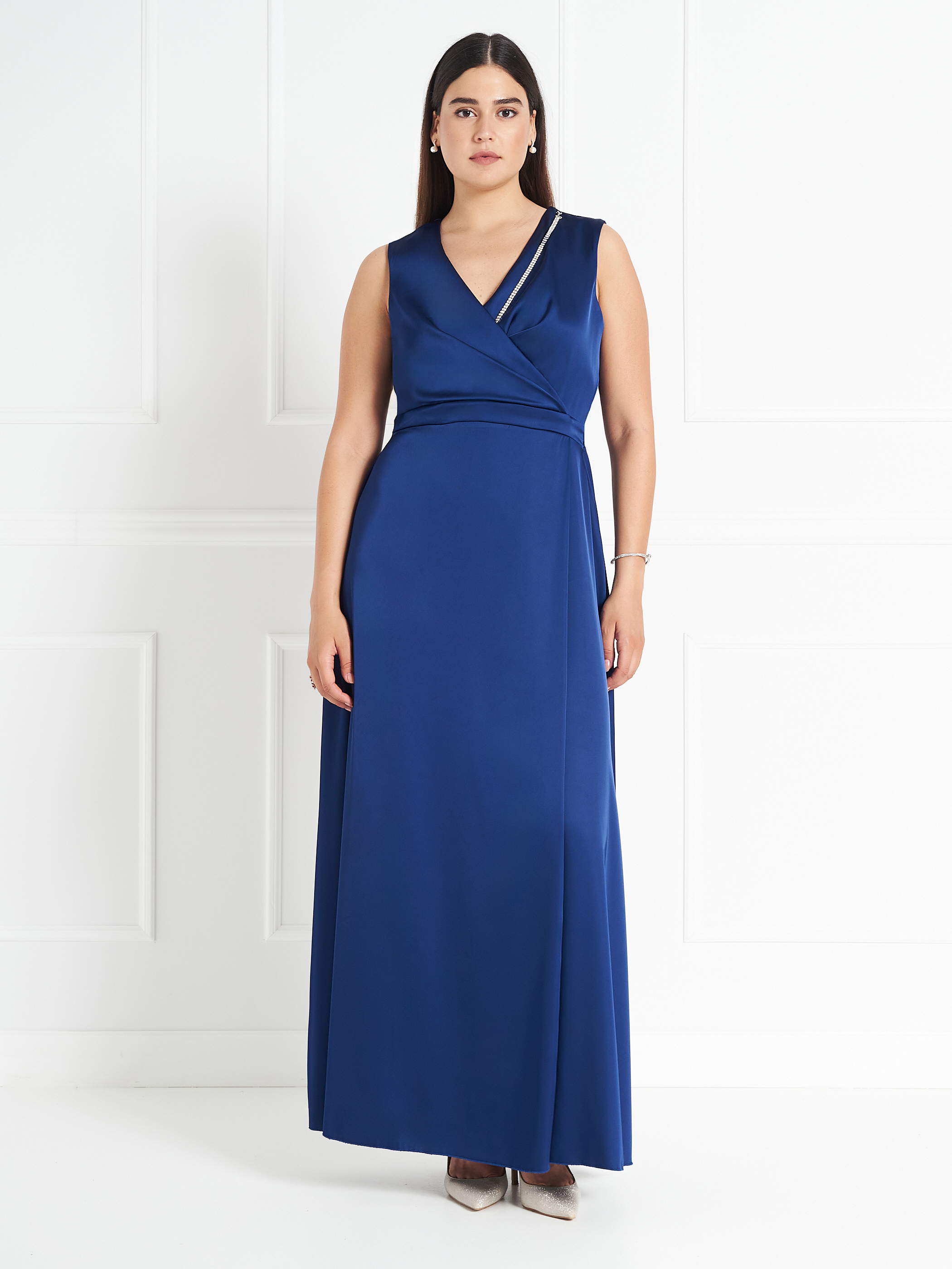 Rinascimento vestito blu lungo shop