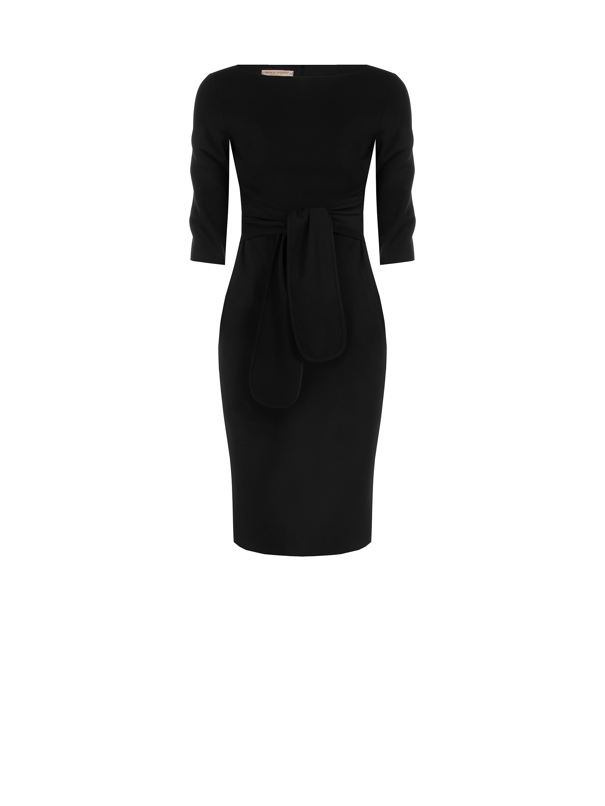 パリコレクション Black Sheath Dress with Ribbons | Rinascimento XLサイズ以上