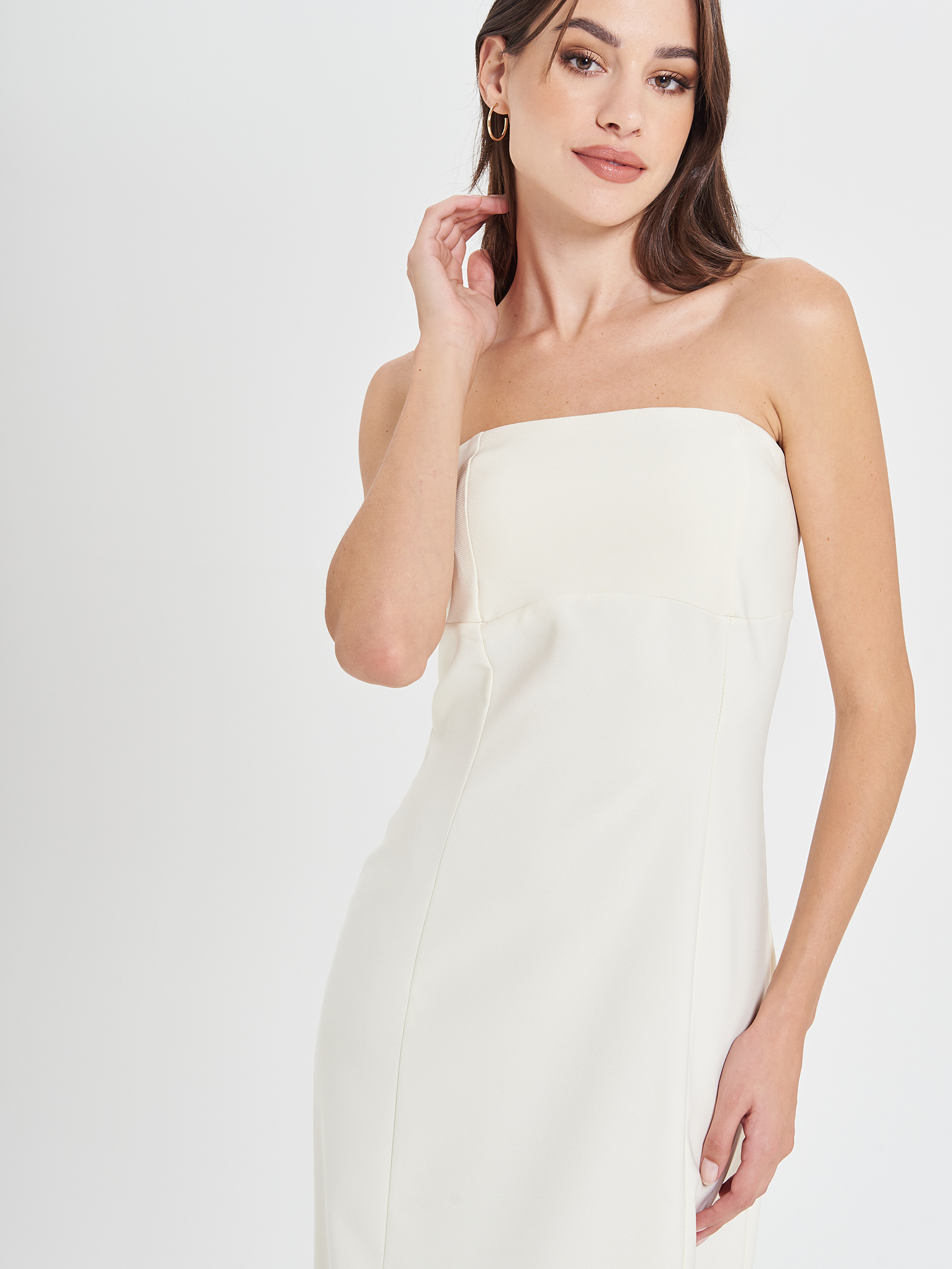 White Draped Sheath Dress | Rinascimento