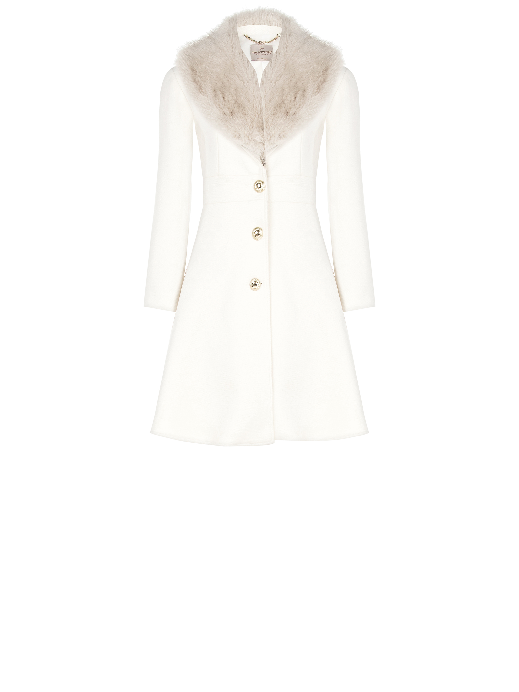 AZALEA WANG Cadence cropped faux fur coat in beige