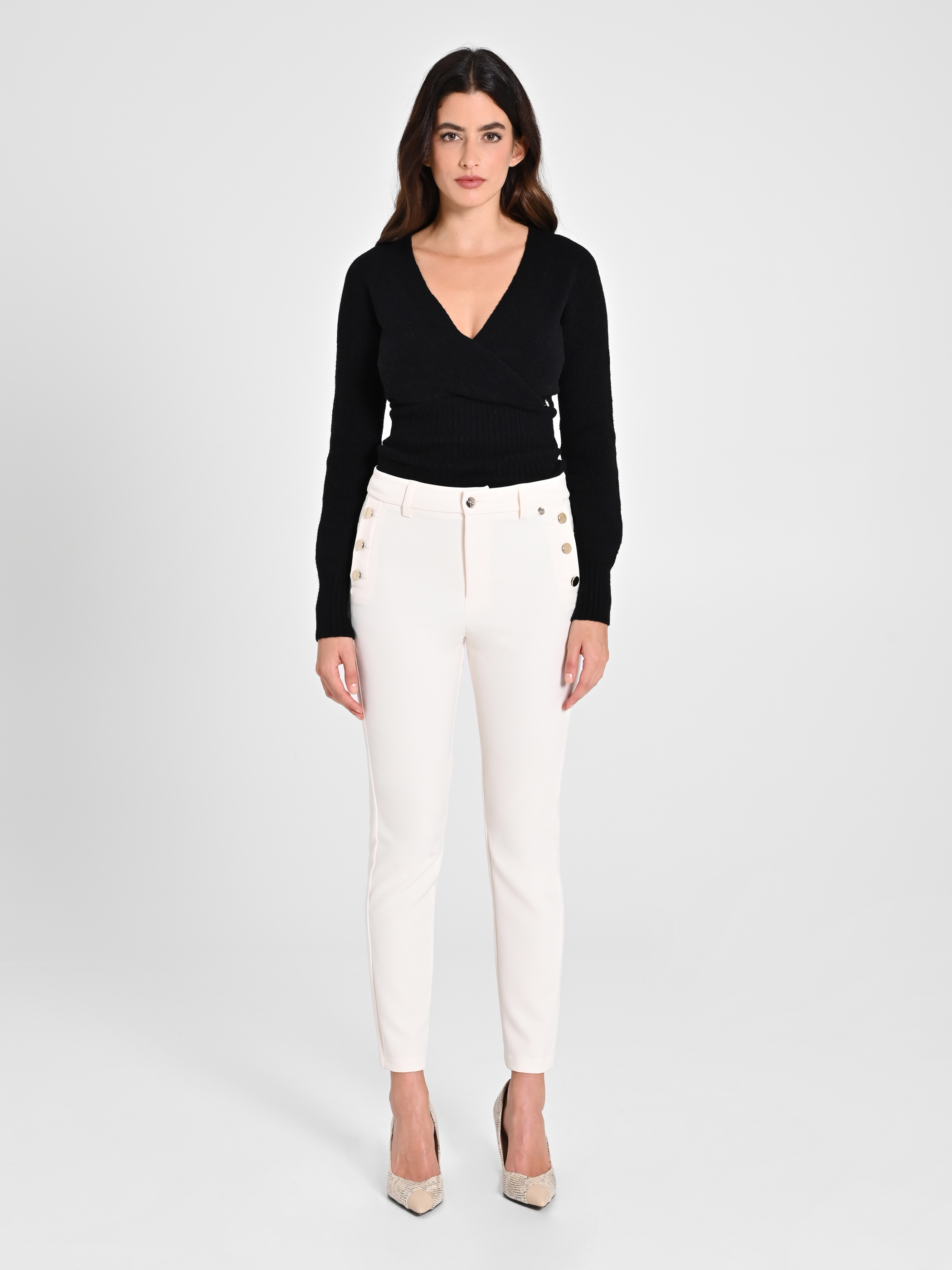 White skinny trousers womens discount