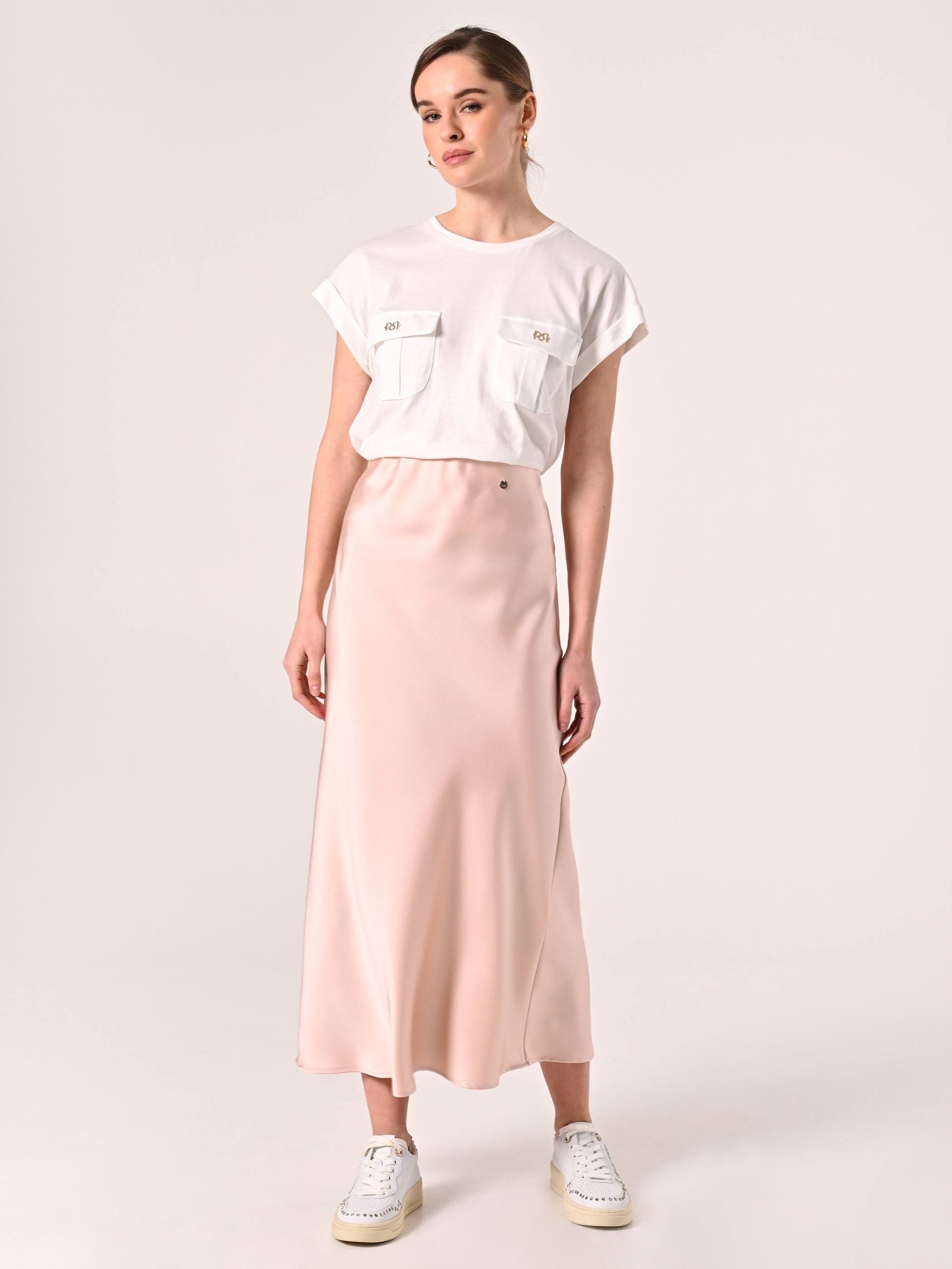 Pink Satin Pencil Skirt | Rinascimento