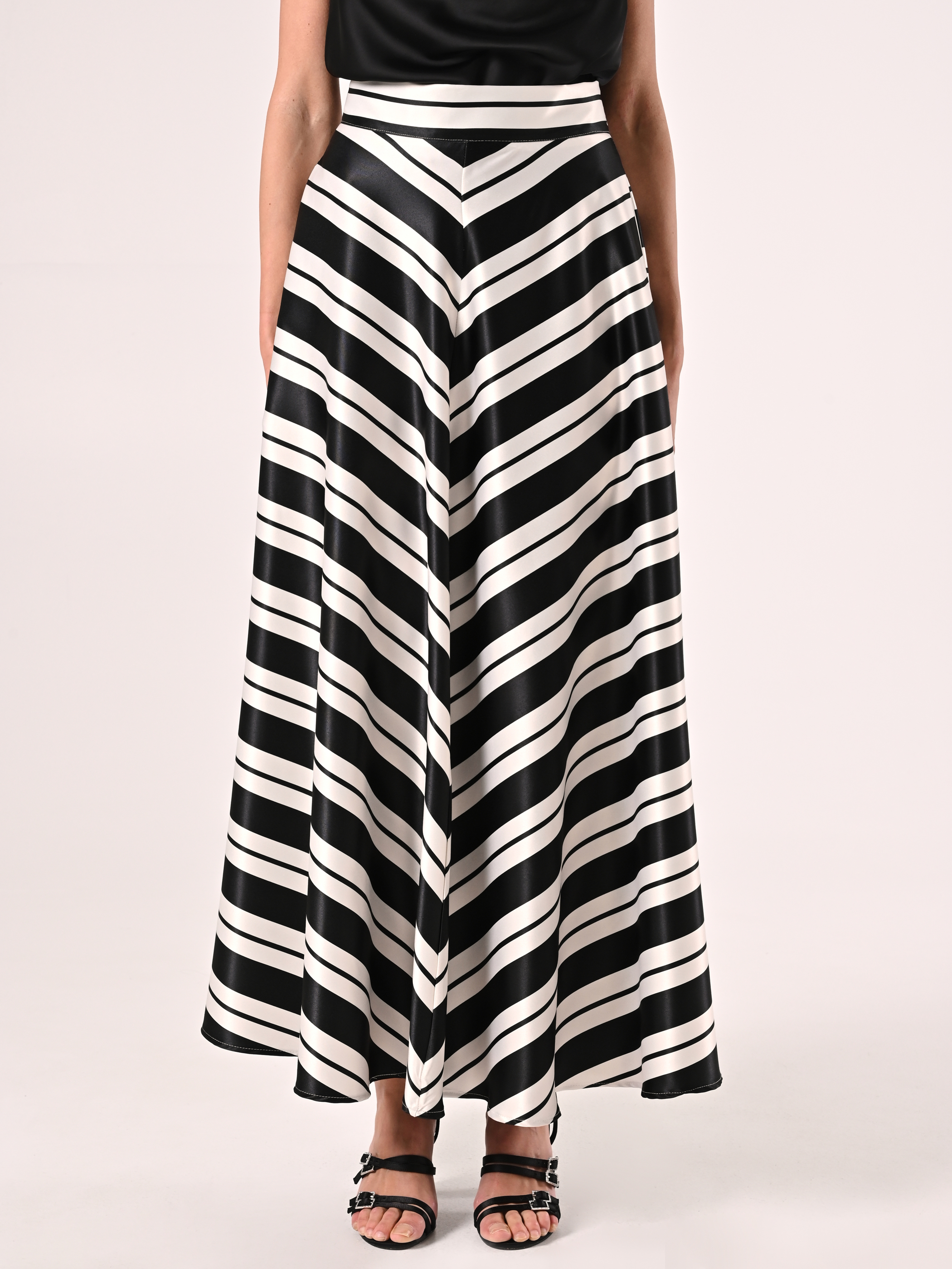 【NONCODE】Ento striped skirt DÔEN Sebastiane tiered striped organic cotton-voile midi