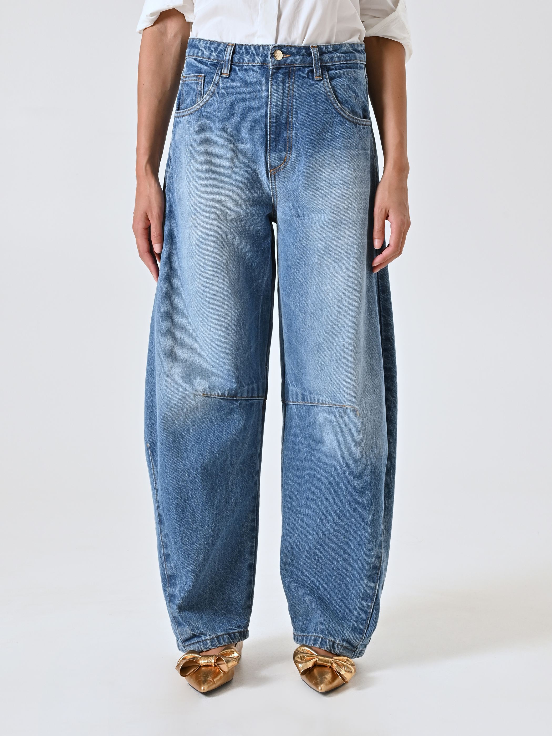 Dżinsy balloon z widocznymi szwami | Rinascimento