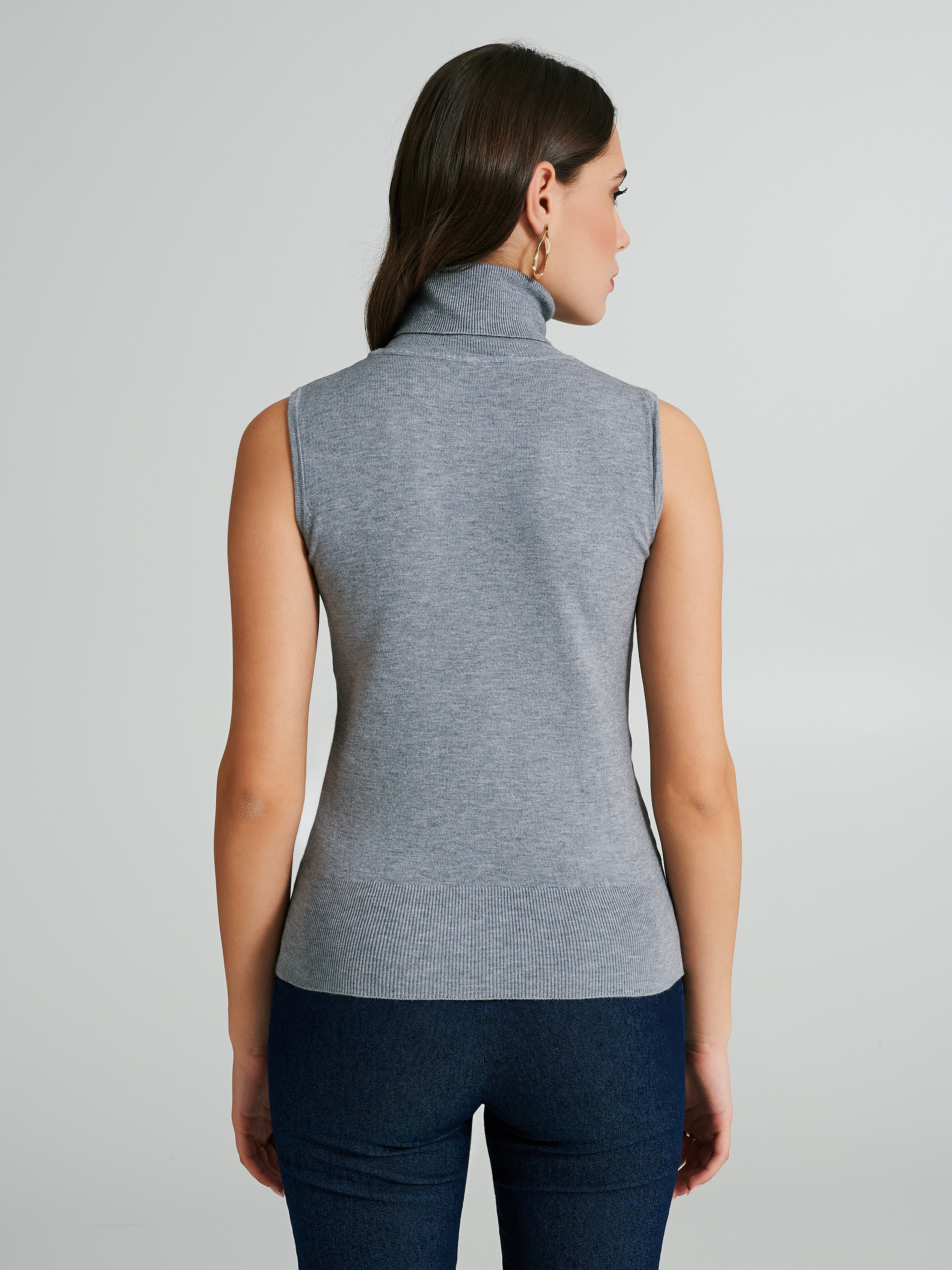Womens sleeveless turtleneck sweater hot sale