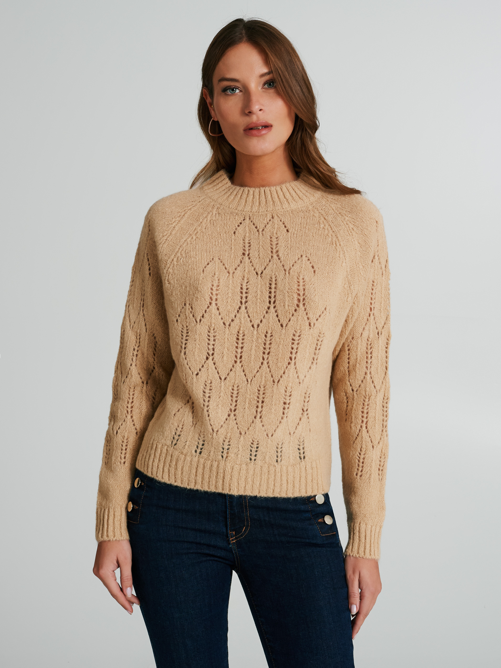 Maglione girocollo traforato
