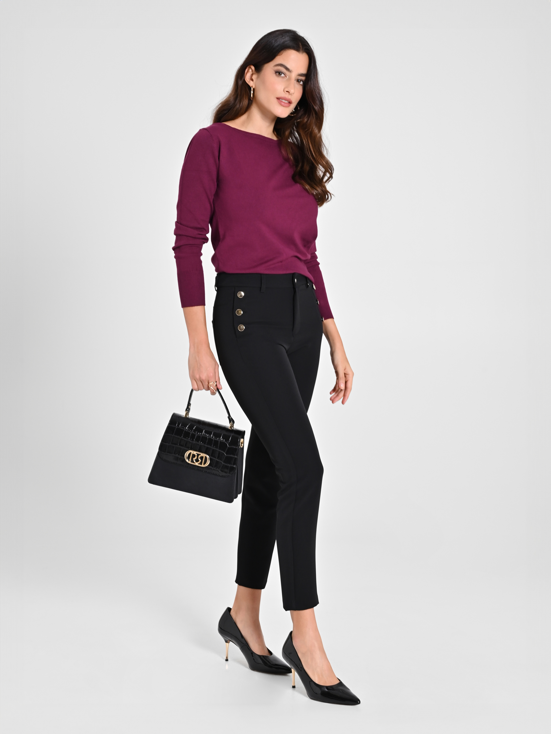 Maglioncino Bordeaux Manica Lunga