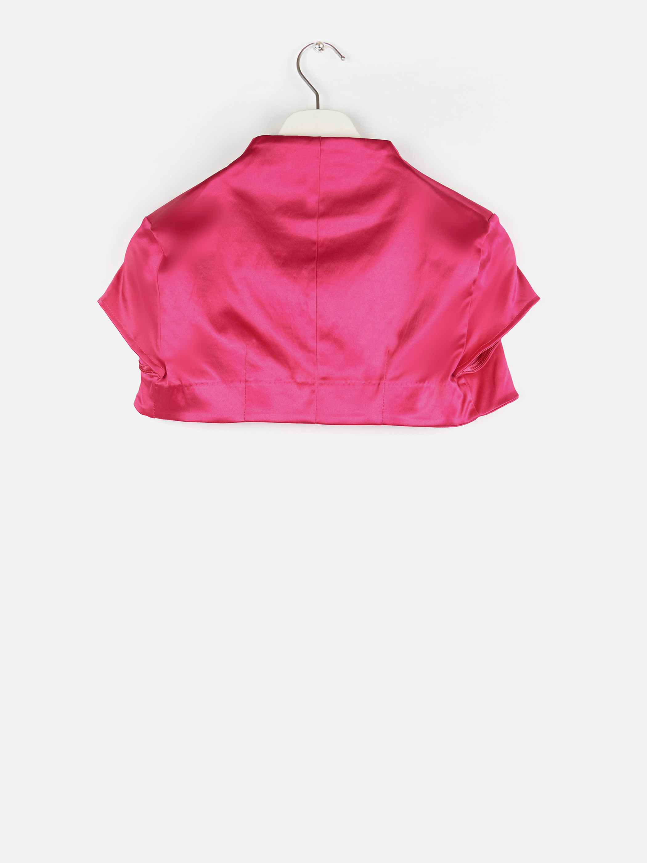Basic shrug in satin fuchsia