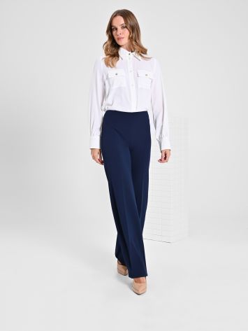 Pantaloni palazzo in scuba crèpe  Rinascimento