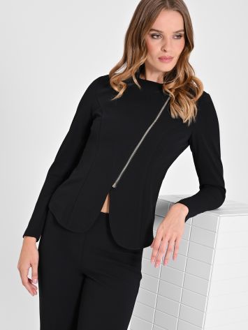 Zip jacket in scuba crepe  Rinascimento