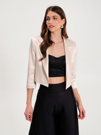Beige Lurex Spencer Jacket  Rinascimento