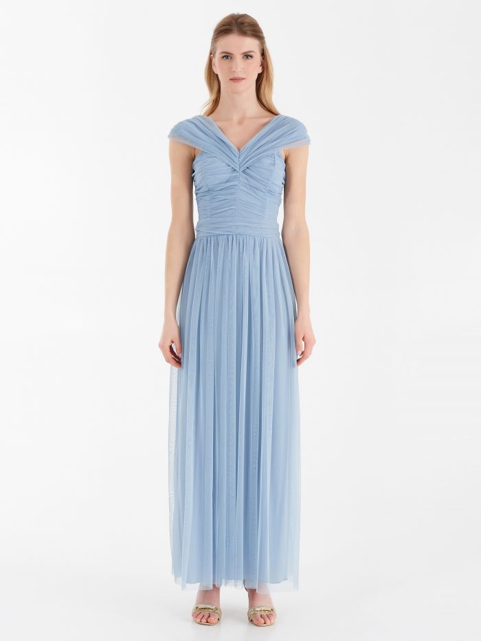 Robe Rinascimento atelier drapée Robe atelier drapée de couleur bleu ciel Rinascimento