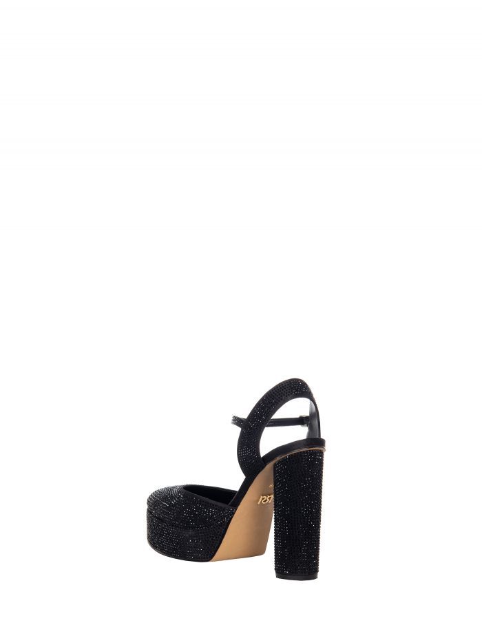Escarpins strass avec talon cylindrique  Rinascimento