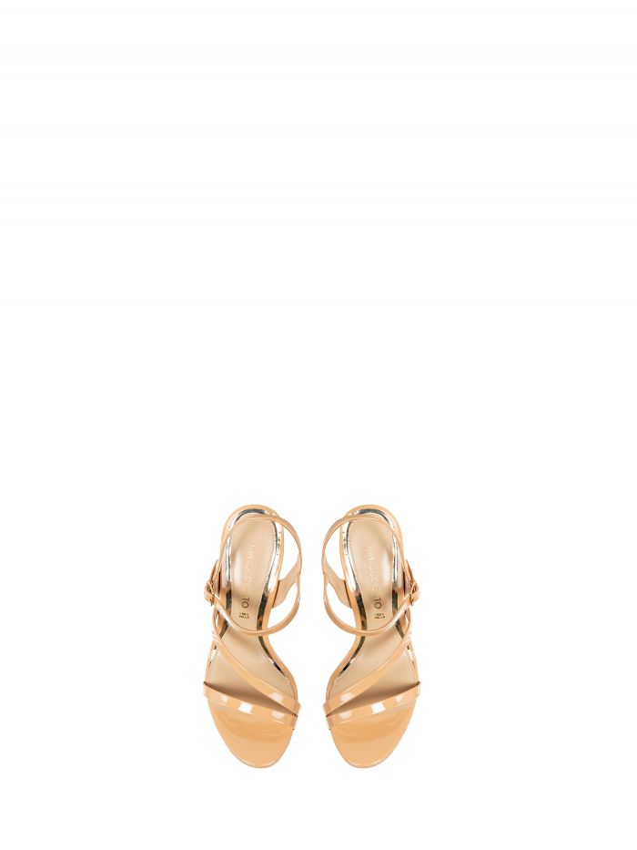 Beige Patent Leather Sandals  in_i6