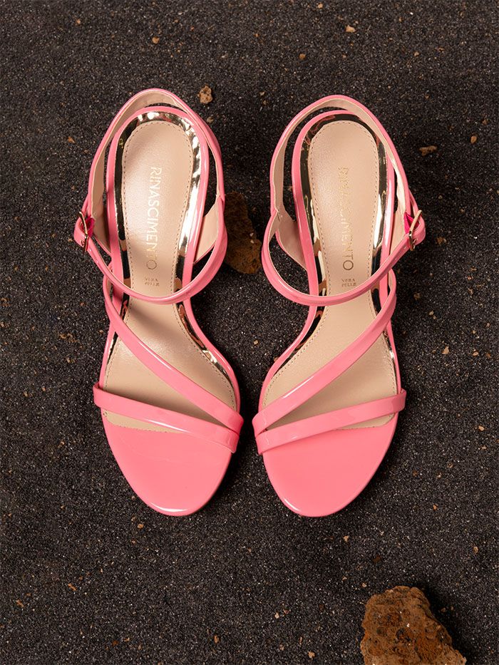 Bubblegum Pink Patent Leather Sandals   Rinascimento