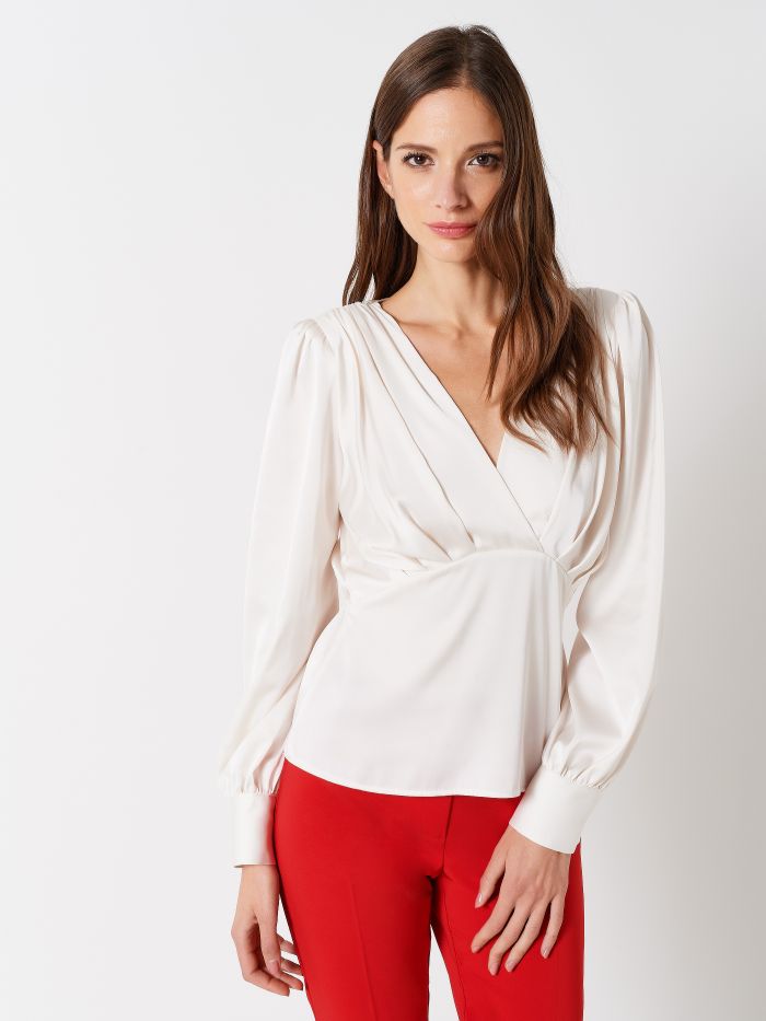 Blouse drapée en satin  Rinascimento