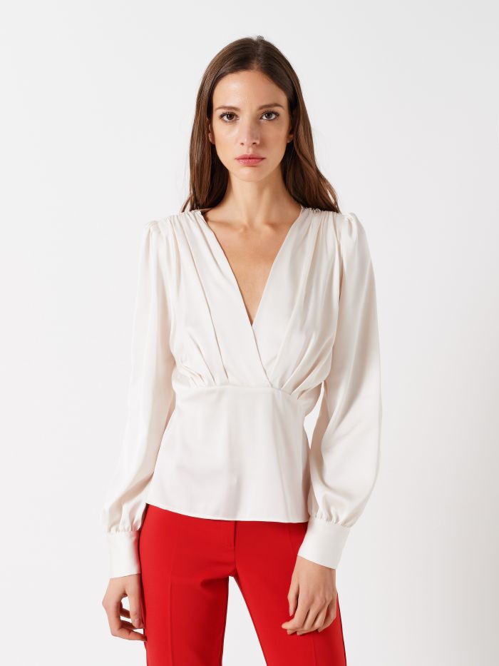 Blouse drapée en satin  Rinascimento