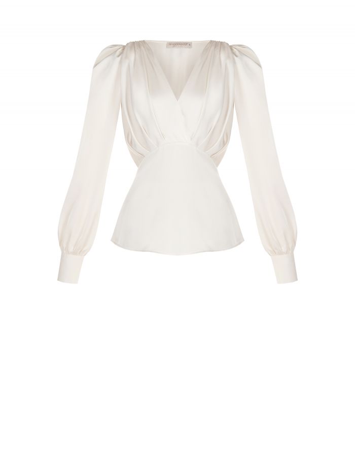 Blouse drapée en satin  Rinascimento