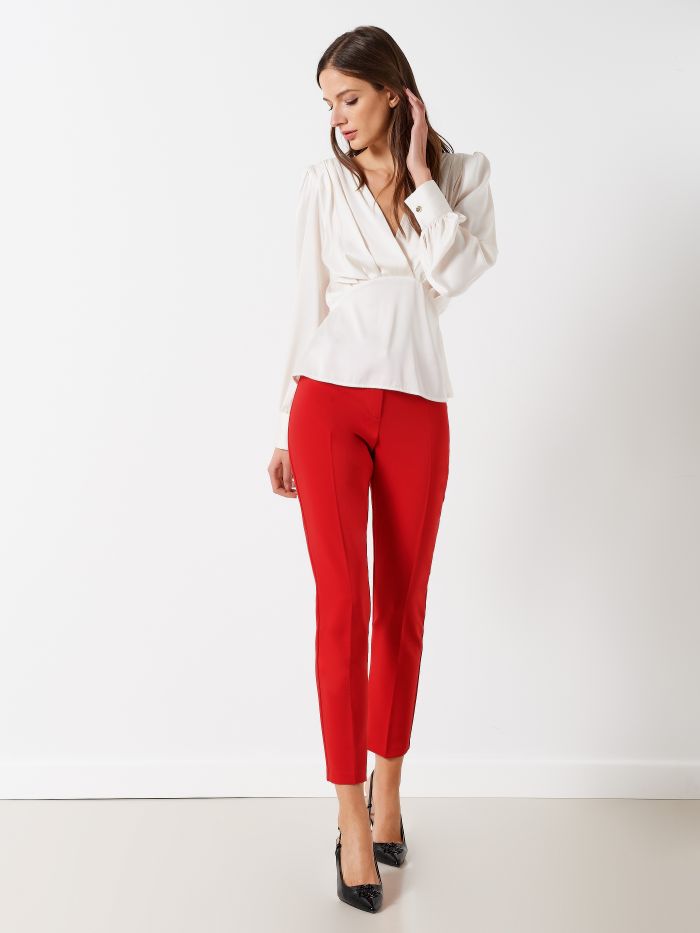 Blouse drapée en satin  Rinascimento