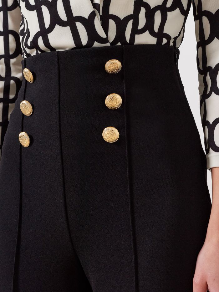 High Waist Trousers with Jewel Buttons  Rinascimento