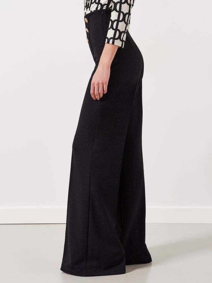 High Waist Trousers with Jewel Buttons  Rinascimento