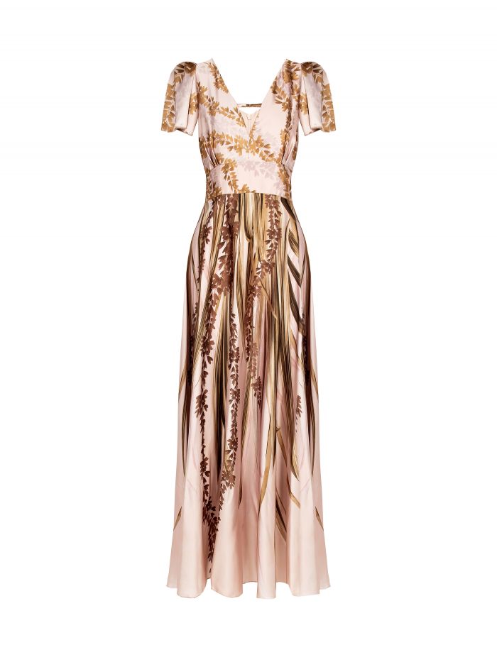 Floral print dress in satin   Rinascimento