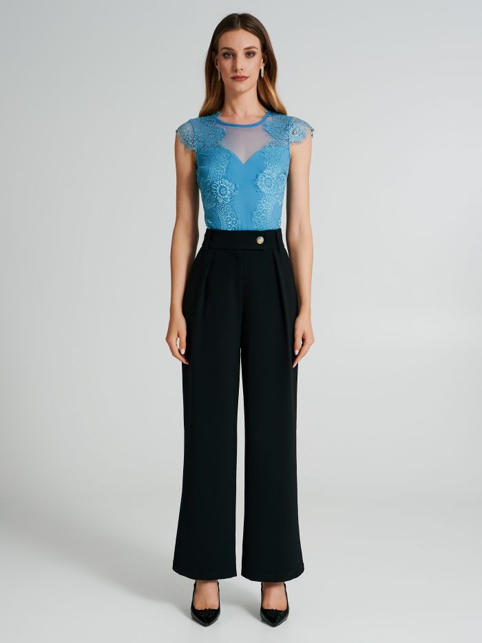 Palazzo trousers in bi-stretch fabric  Rinascimento