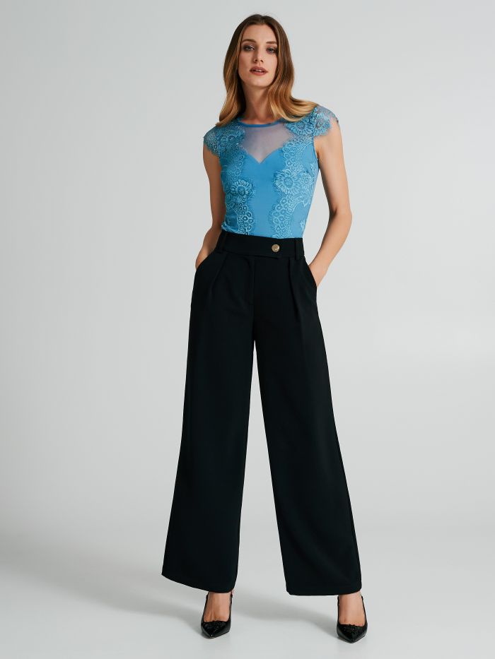 Palazzo trousers in bi-stretch fabric  Rinascimento