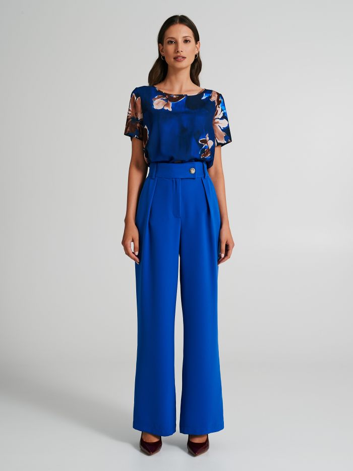 Palazzo trousers in bi-stretch fabric  Rinascimento