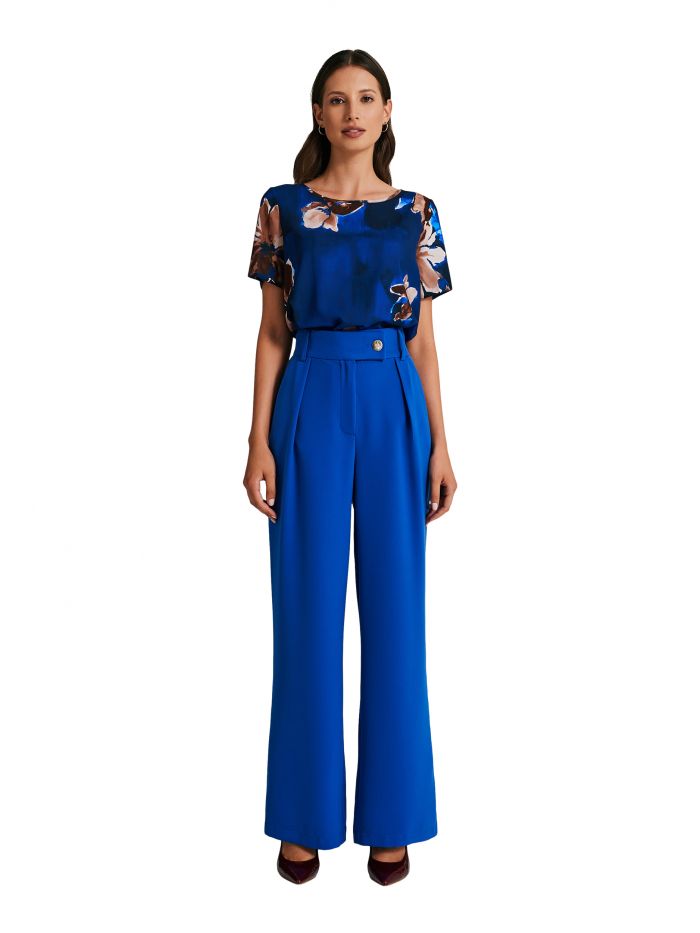 Palazzo trousers in bi-stretch fabric  Rinascimento