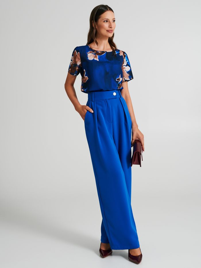 Palazzo trousers in bi-stretch fabric  Rinascimento