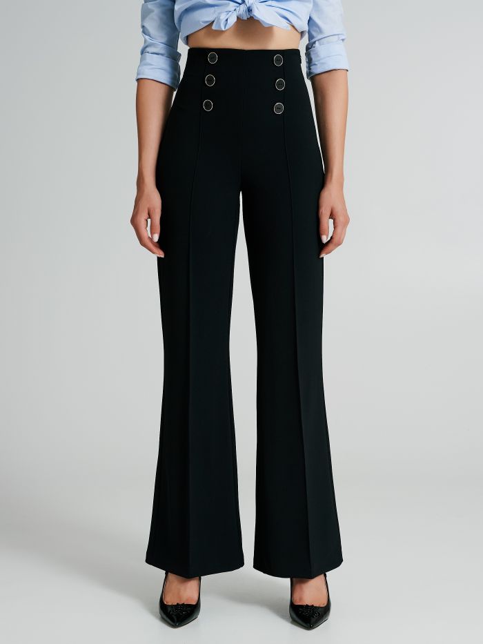 Trousers with 6 buttons in scuba crepe  Rinascimento