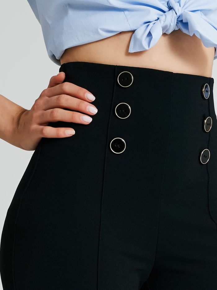 Trousers with 6 buttons in scuba crepe  Rinascimento