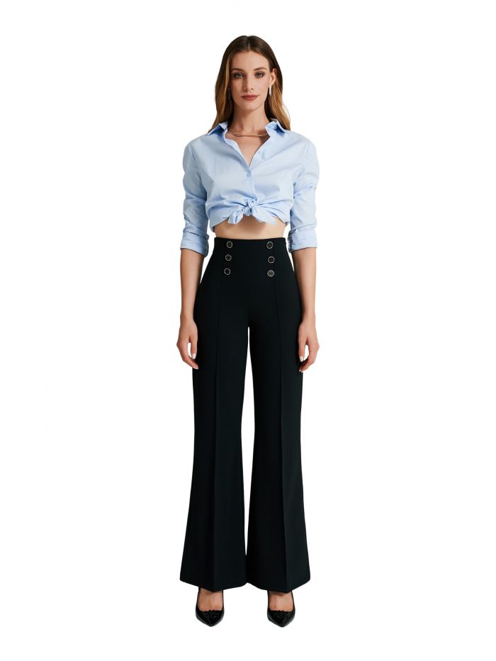 Trousers with 6 buttons in scuba crepe  Rinascimento