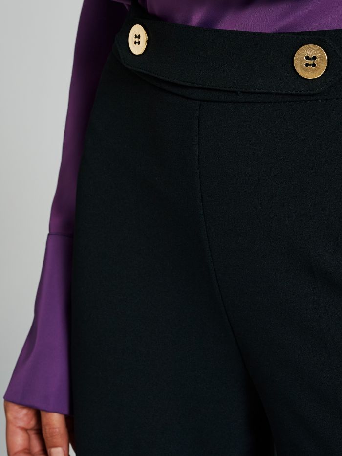 Pantaloni ampi in scuba crèpe con bottoni  Rinascimento