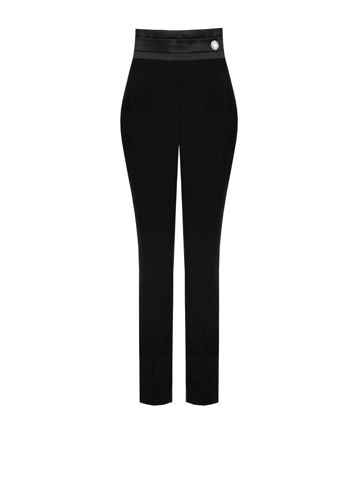 Bi-stretch smock stitch trousers.  Rinascimento
