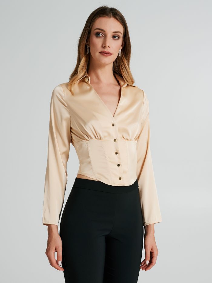 Blusa con stecche in rasetto  Rinascimento